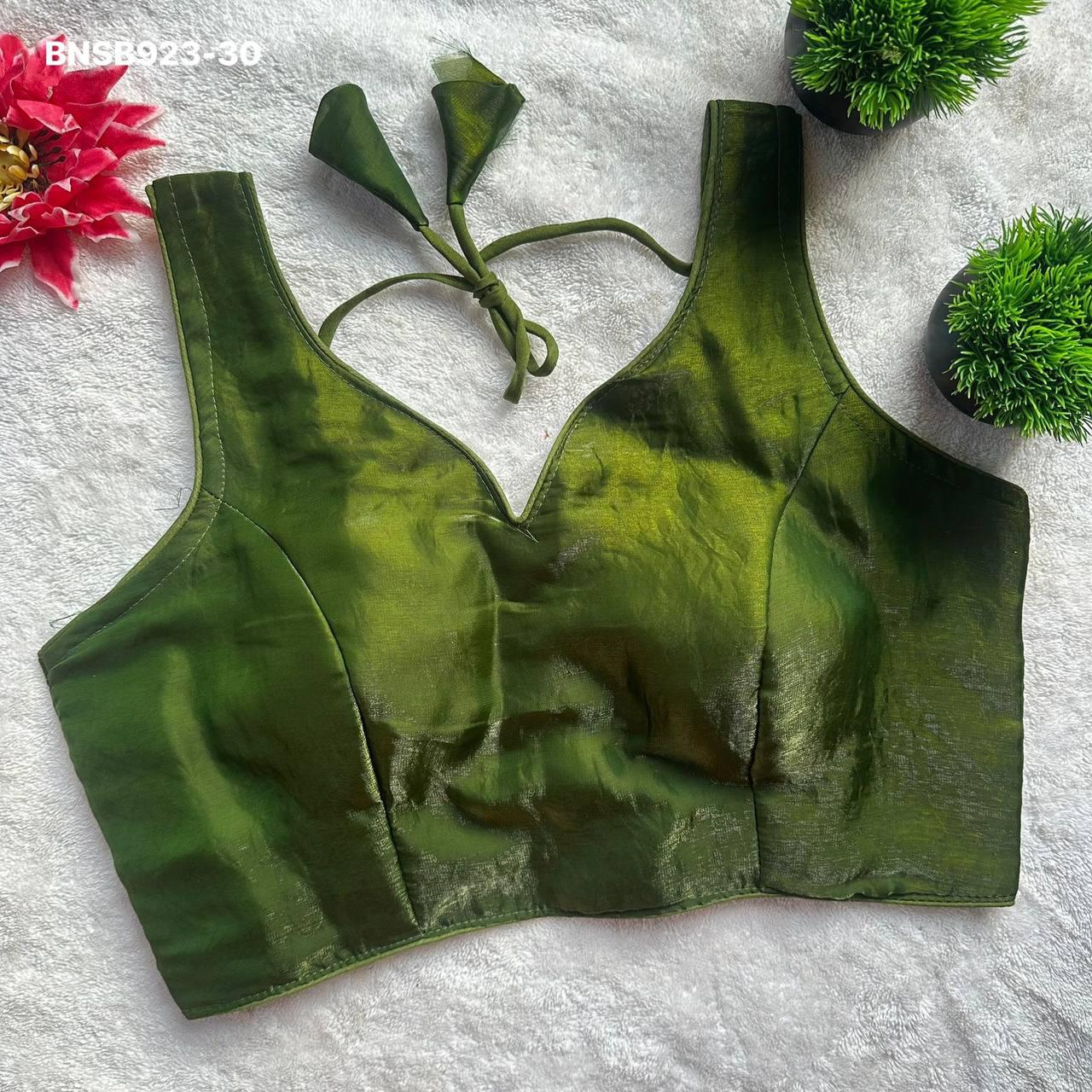 Fendy Pan Neck Fancy Blouse-Green